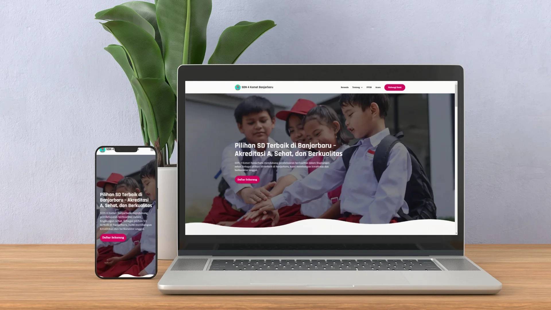 Mockup Website Resmi Sdn 4 Komet Banjarbaru
